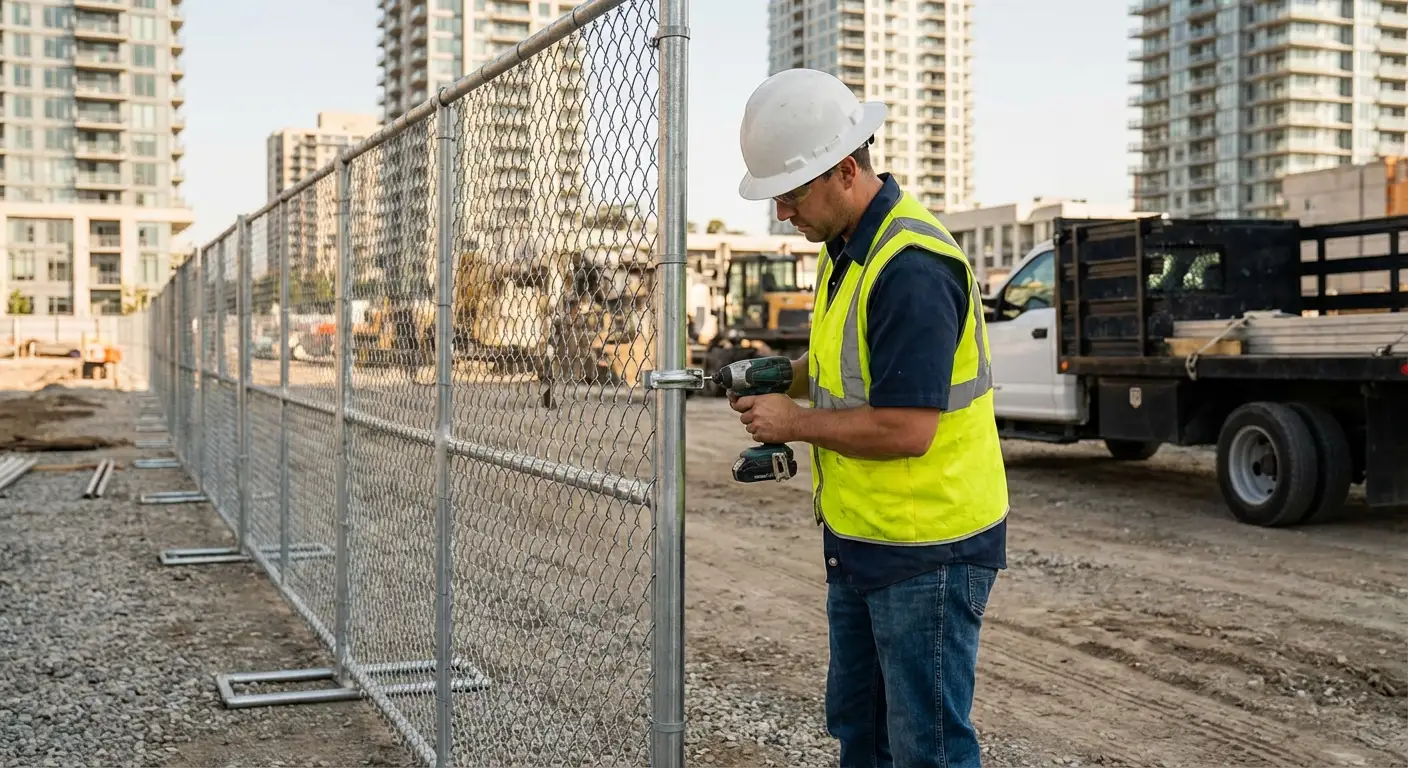Downtown Methuen temporary fencing and site security