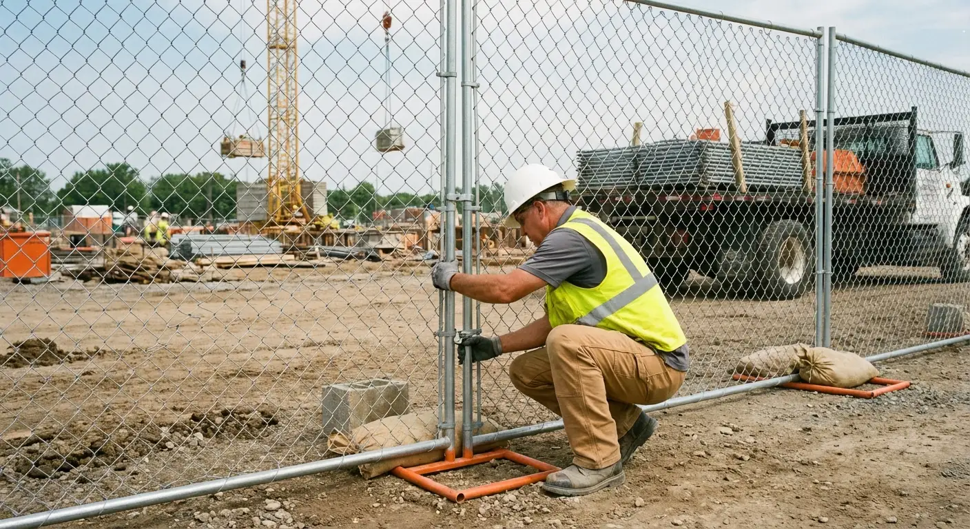 Comparison of professional fencing solutions versus DIY risks on a construction site in Methuen, MA