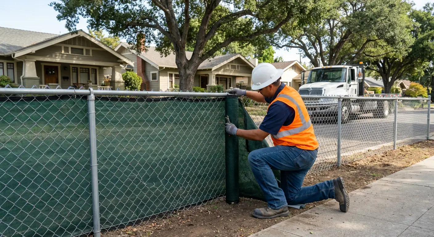 Temporary fence installation in Methuen