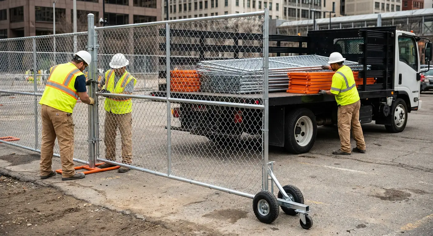 Temporary gate rental installation site in Methuen