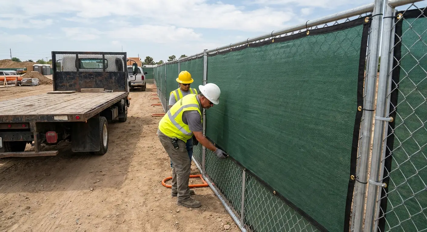 Temporary fence and barricade delivery truck in Methuen, MA