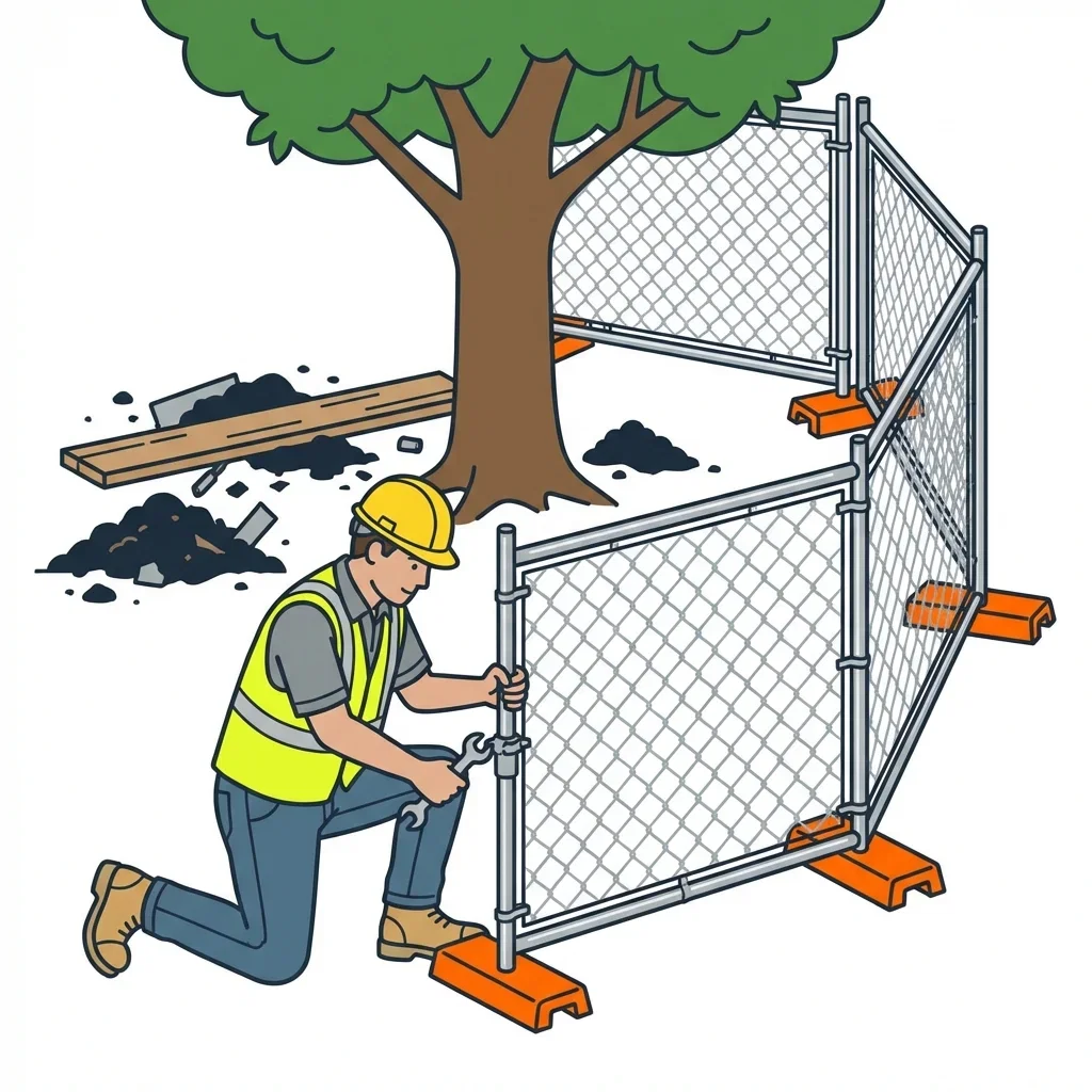 Infographic detailing common tree protection violations and prevention in Methuen, MA